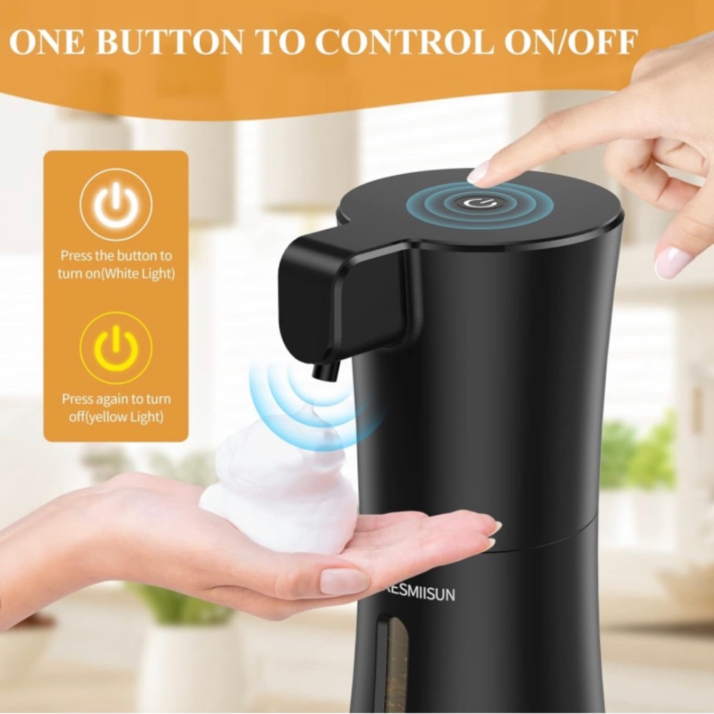 Automatic Foam Touchless Dispenser Black Battery Operated 350ml/12Oz Touch Free